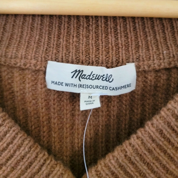 New Madewell (Re)sourced Cashmere V-Neck Pullover Sweater - Picture 4 of 4